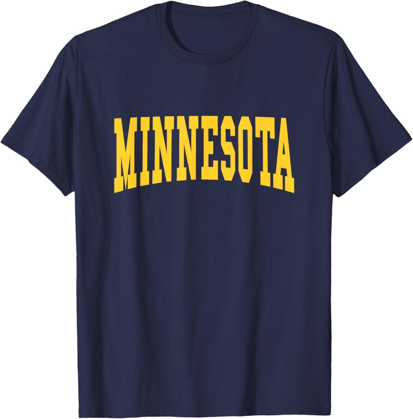 Graphic Apparel Co. - MINNESOTA - Red Classic Fit - Small - Short Sleeve - Letter Print - - Modern Classic Throwback Design T-Shirt - T-Shirt | Navy