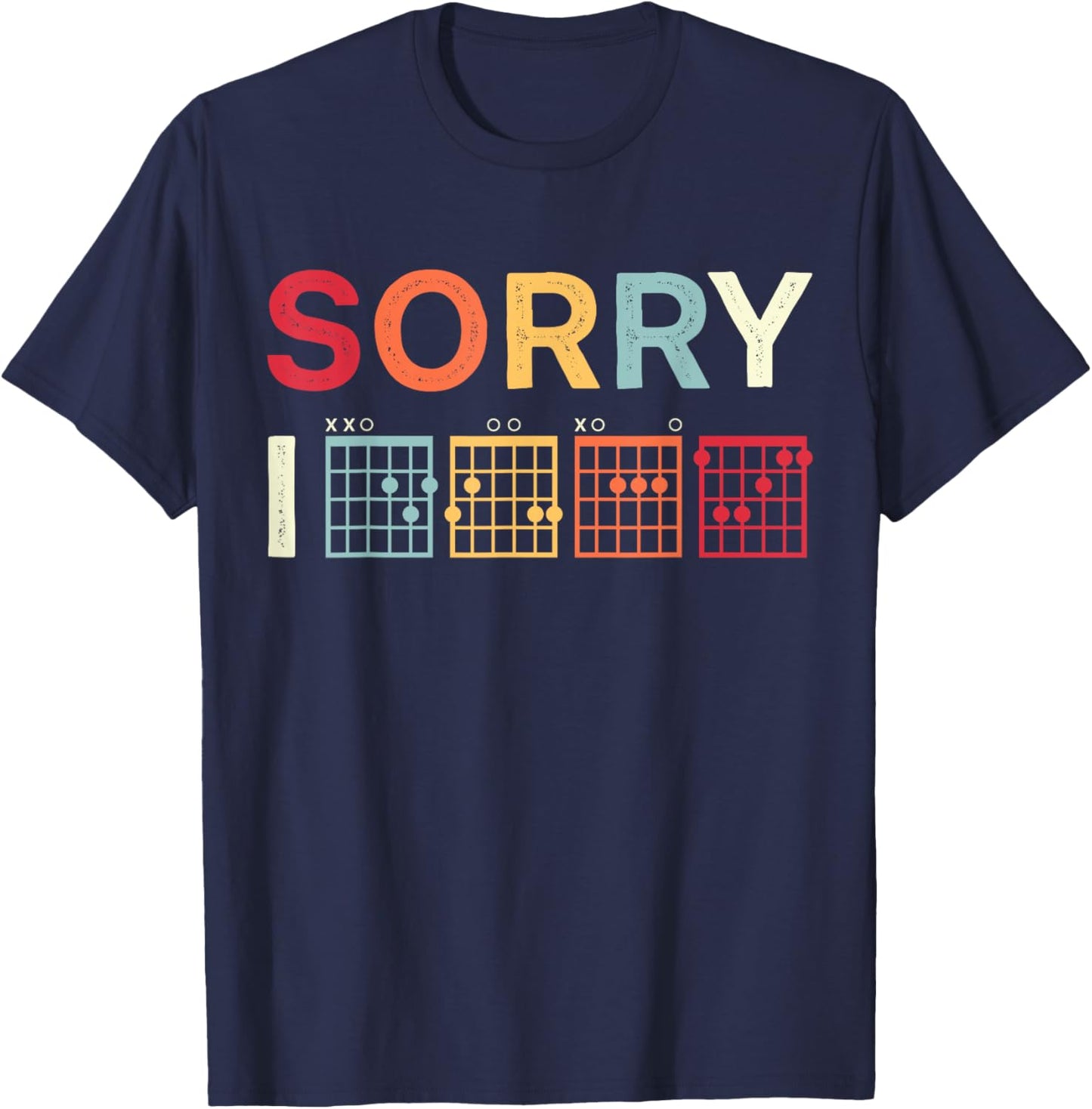 Funny Guitar Lovers Hidden Message Sorry I DGAF Guitar T-Shirt - T-Shirt | Navy