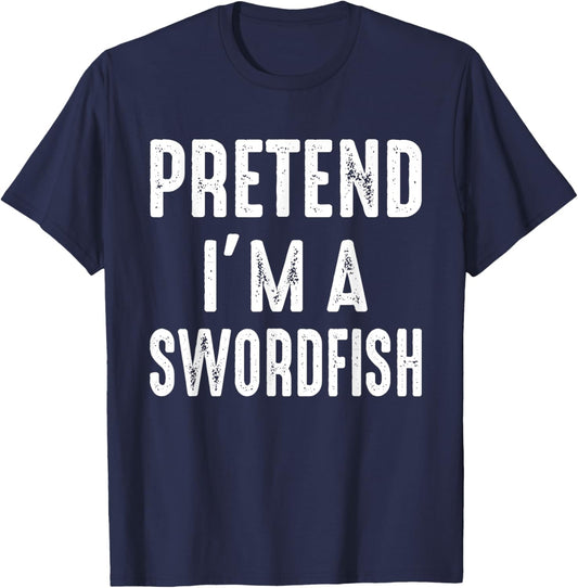 Pretend I'm A Swordfish Family Matching Halloween Costume T-Shirt - T-Shirt | Navy