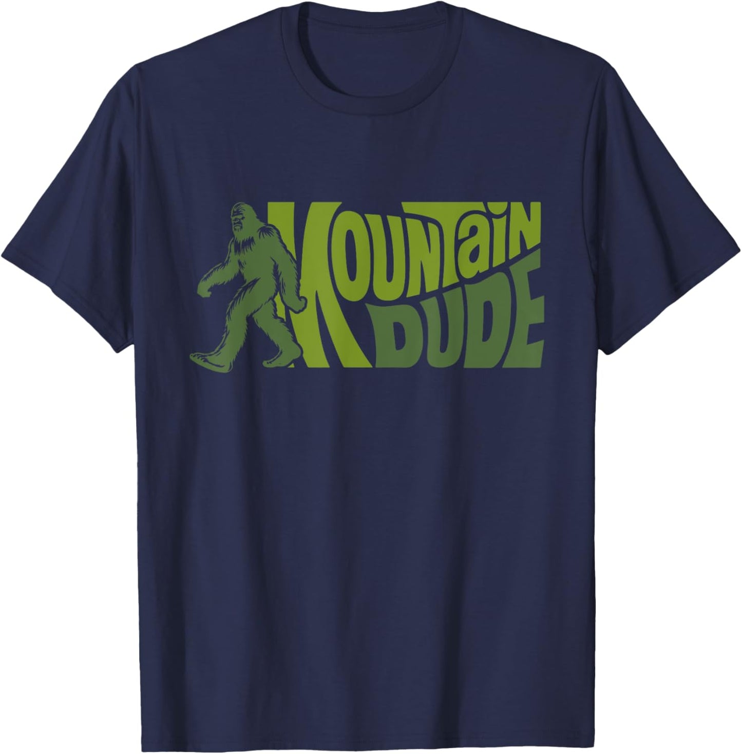 Mountain Dudes Bigfoot Sasquatch Rock On Hiking Outdoor T-Shirt - T-Shirt | Navy