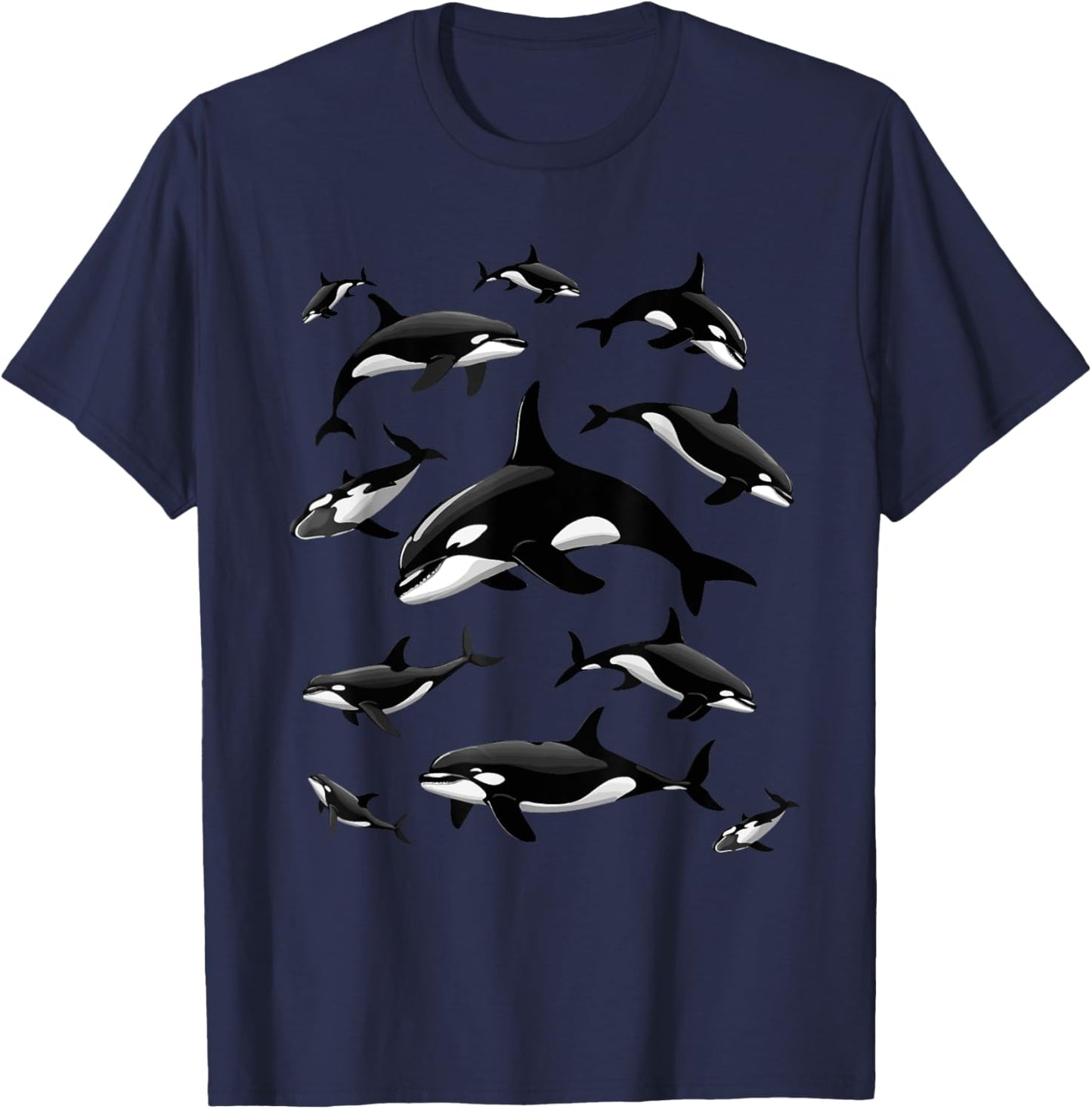 Cool Orca Art Women Kids Killer Whale Orca Lover T-Shirt - T-Shirt | Navy