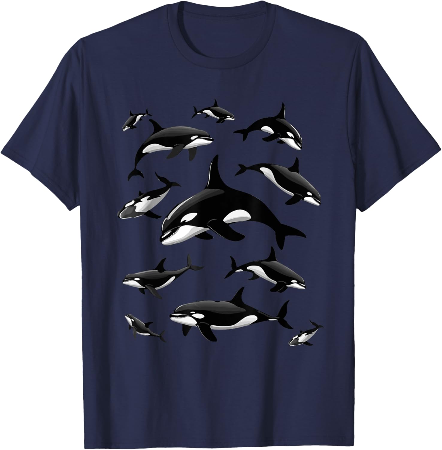 Cool Orca Art Women Kids Killer Whale Orca Lover T-Shirt - T-Shirt | Navy