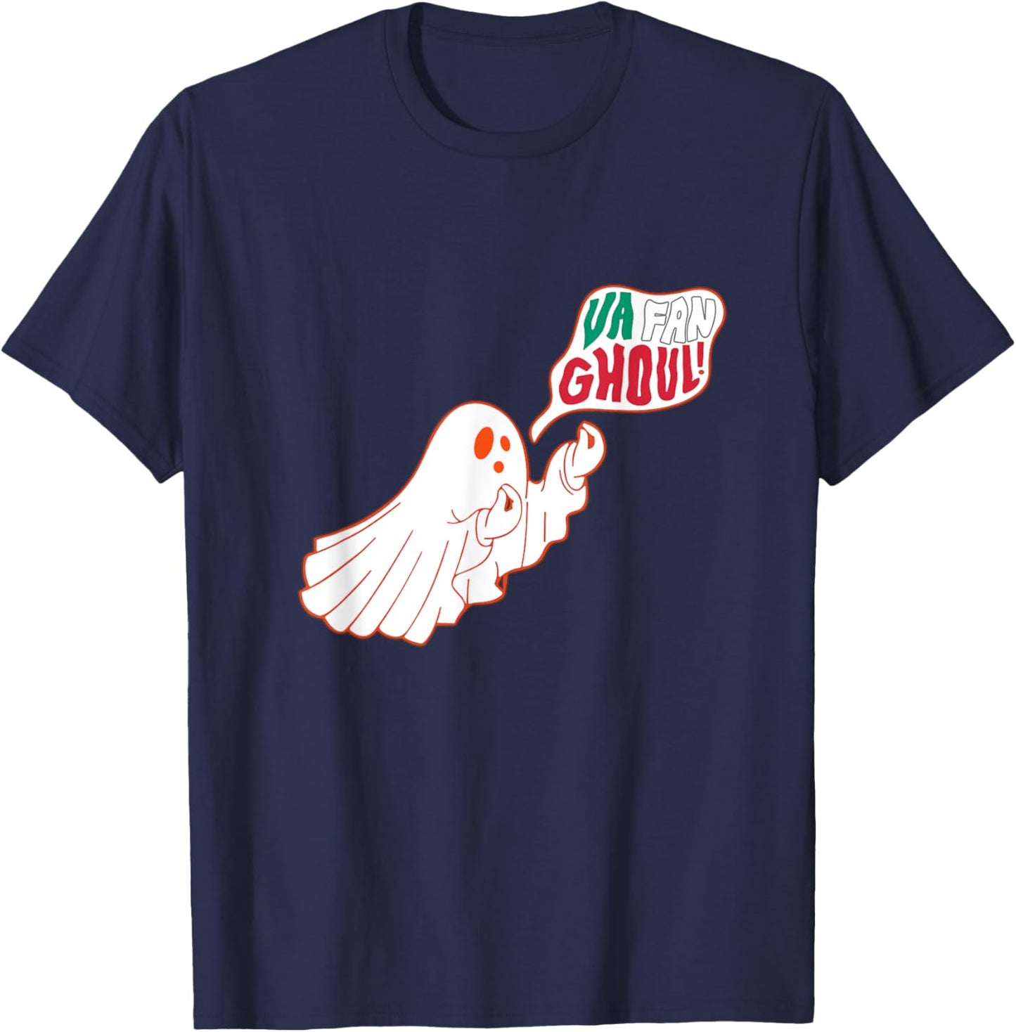 Va Fan Ghoul Funny Italian Ghost Halloween Italian Flag T-Shirt - T-Shirt | Navy