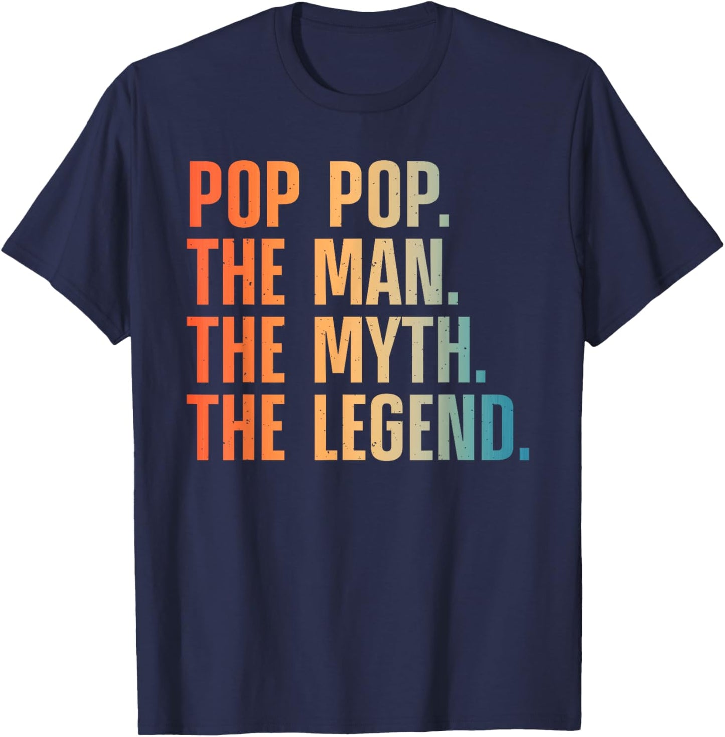 Pop Pop Art For Grandpa Grandfather From Grandkids Pop Pop T-Shirt - T-Shirt | Navy