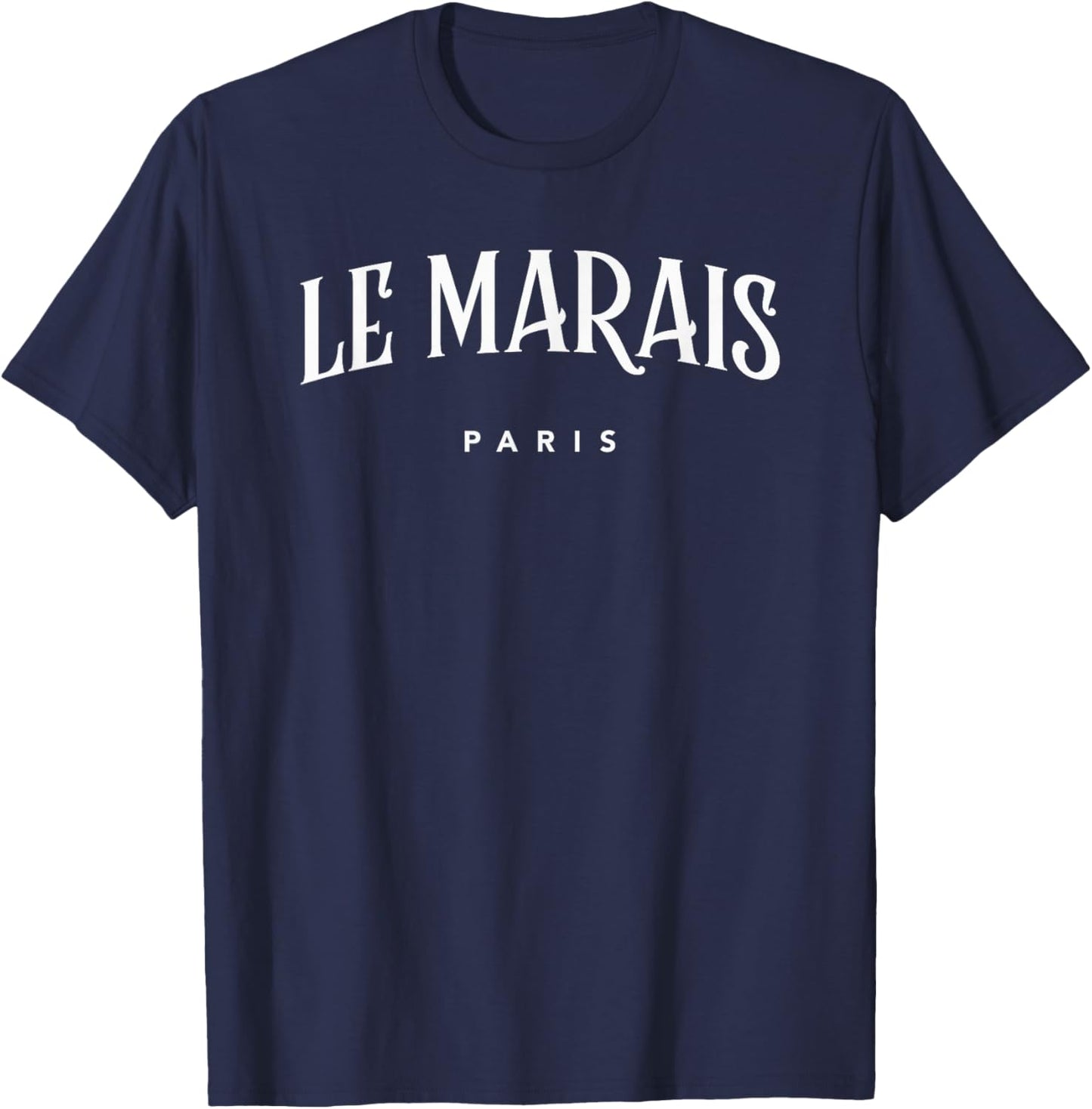 Le Marais Paris Classic Lettering T-Shirt - T-Shirt | Navy