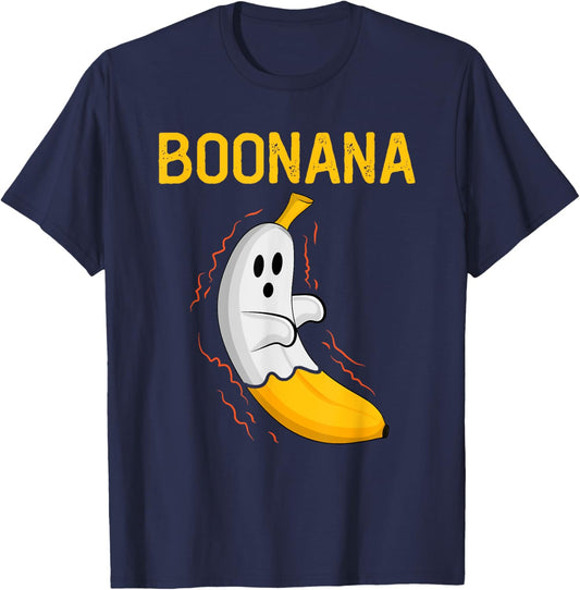 Boonana Cute Ghost Banana Halloween Men Women girls Kids T-Shirt - T-Shirt | Navy
