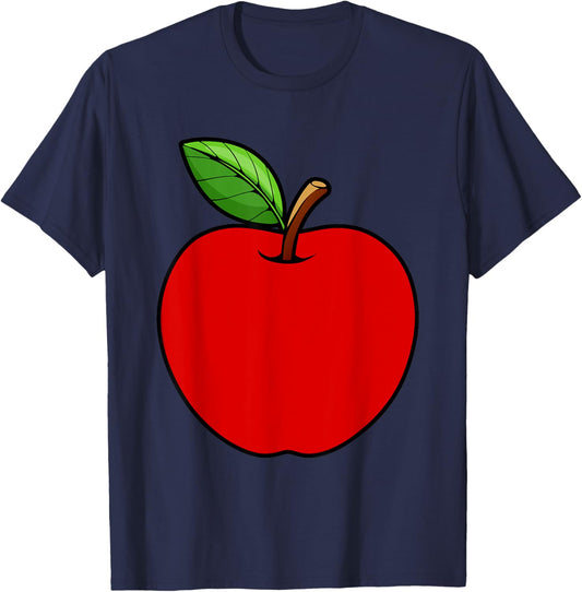 Cute Red Apple Design Women Kids Adult Apple Fruit T-Shirt - T-Shirt | Navy