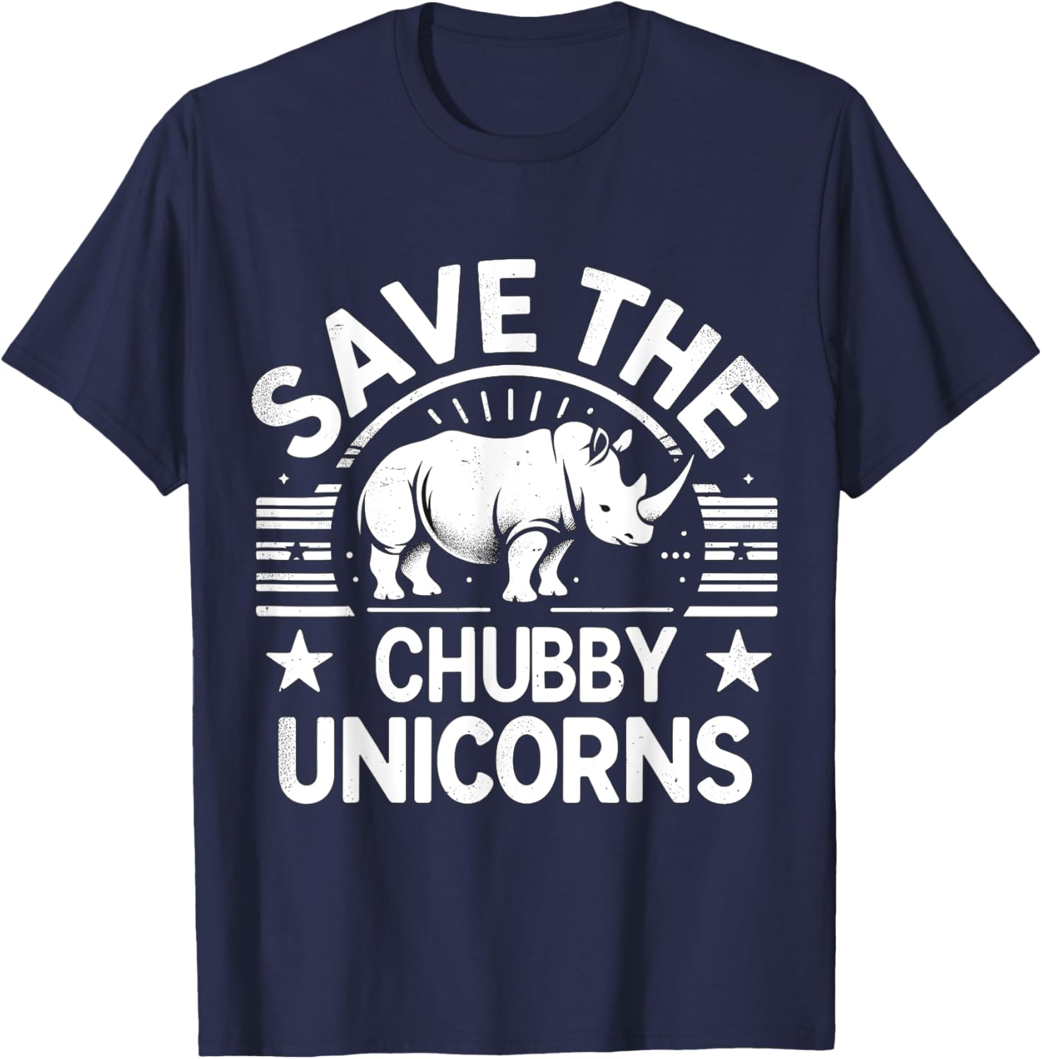 Rhino Save the Cubby Unicorns Rhinoceros T-Shirt - T-Shirt | Navy