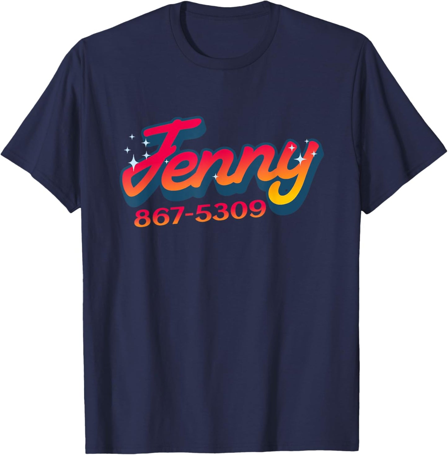 Jenny Phone Number 867-5309 Nostalgic and Funny 80s T-Shirt - T-Shirt | Navy