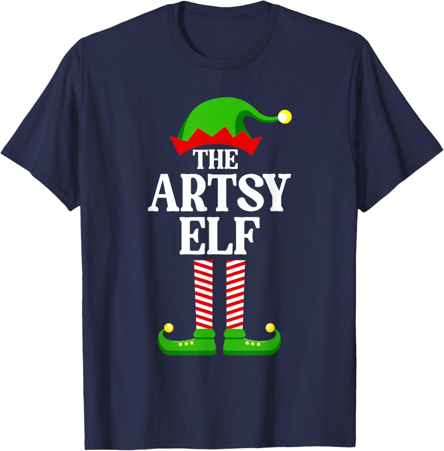 Artsy Elf Family Matching Group Funny Christmas T-Shirt - T-Shirt | Navy