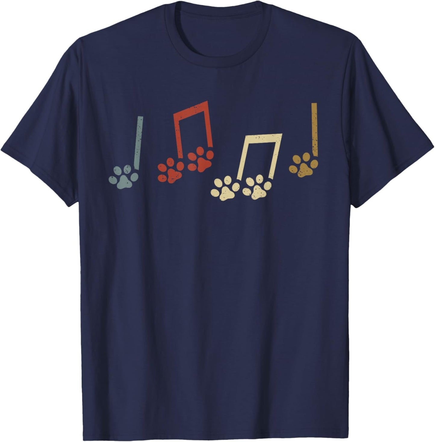 Dog Music Note Music Teacher Funny Country Music Dog Owner T-Shirt - T-Shirt | Navy