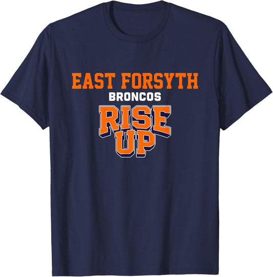 East Forsyth Broncos Rise Up HS T-Shirt - T-Shirt | Navy
