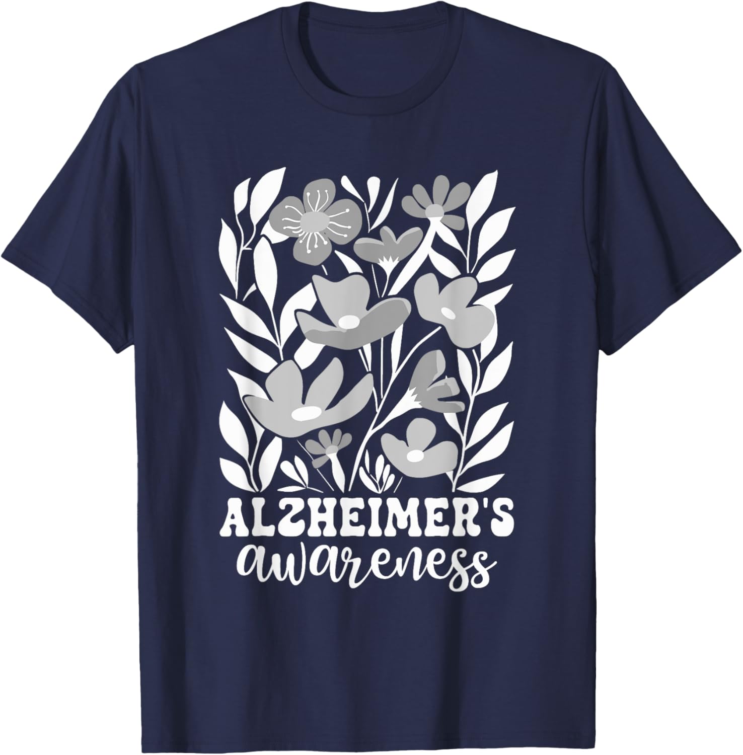 Wear Purple Alzheimer's Awareness Dementia T-Shirt - T-Shirt | Navy