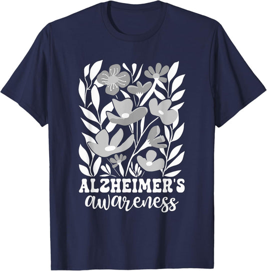 Wear Purple Alzheimer's Awareness Dementia T-Shirt - T-Shirt | Navy