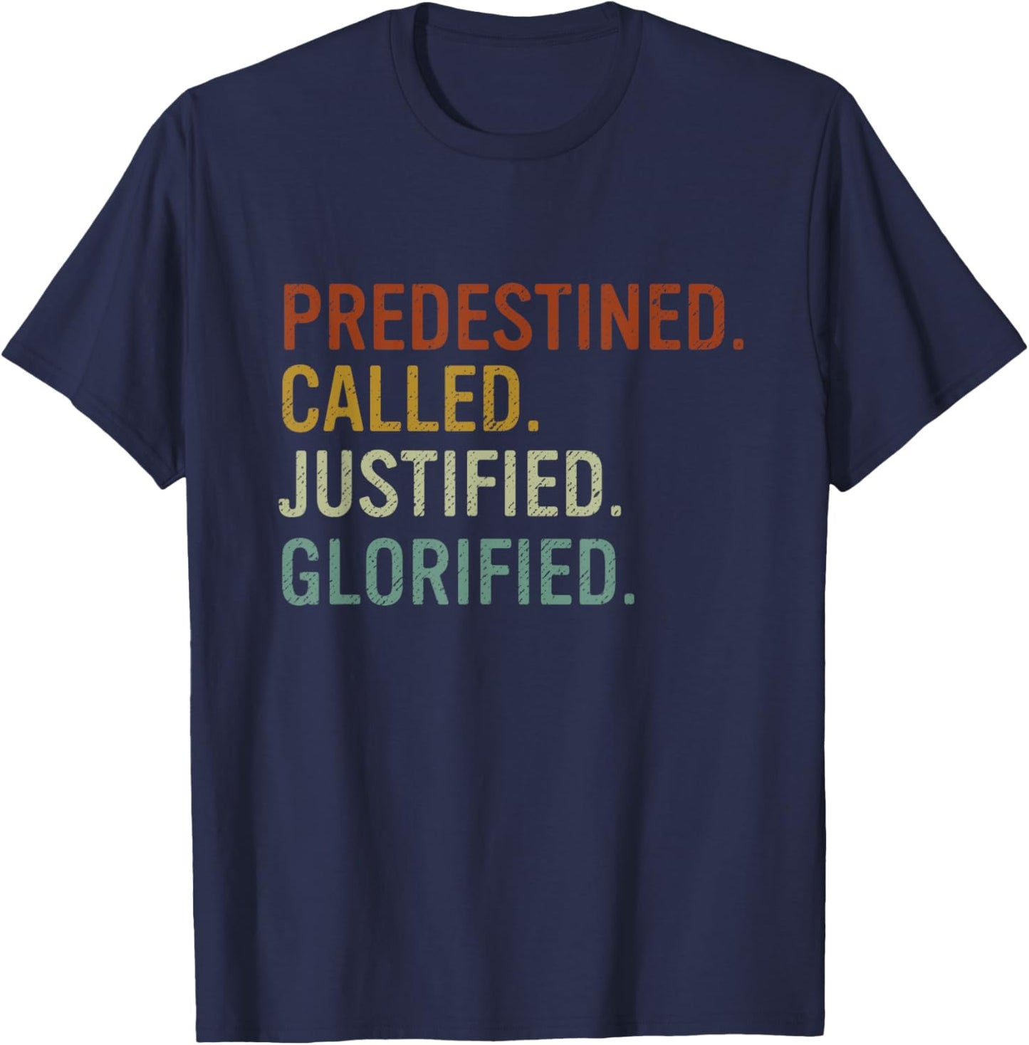 Theology Reformed Christian Romans 8 Bible Verse T-Shirt - T-Shirt | Navy