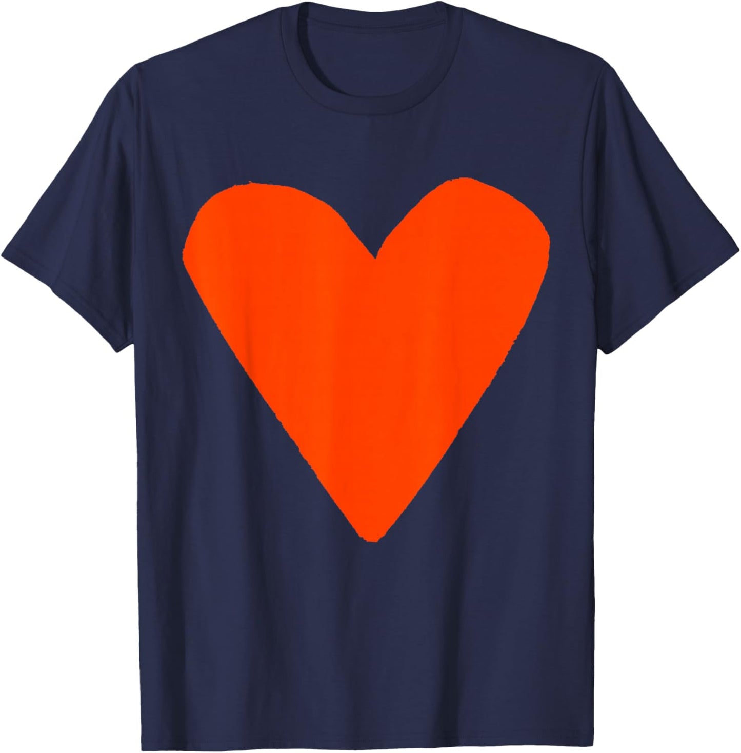 Cute Orange Heart T-Shirt - T-Shirt | Navy