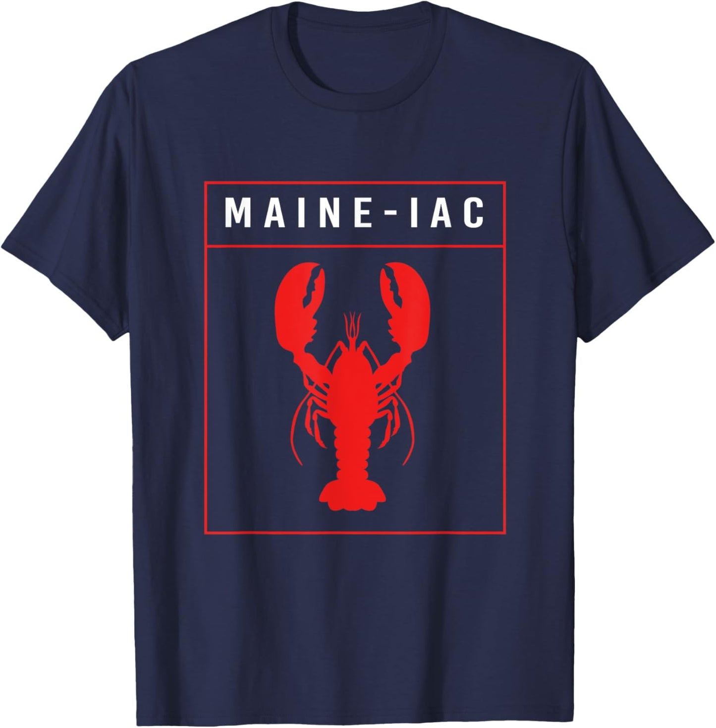 Funny Maine Lobster Red Lobster Maineiac T-Shirt - T-Shirt | Navy