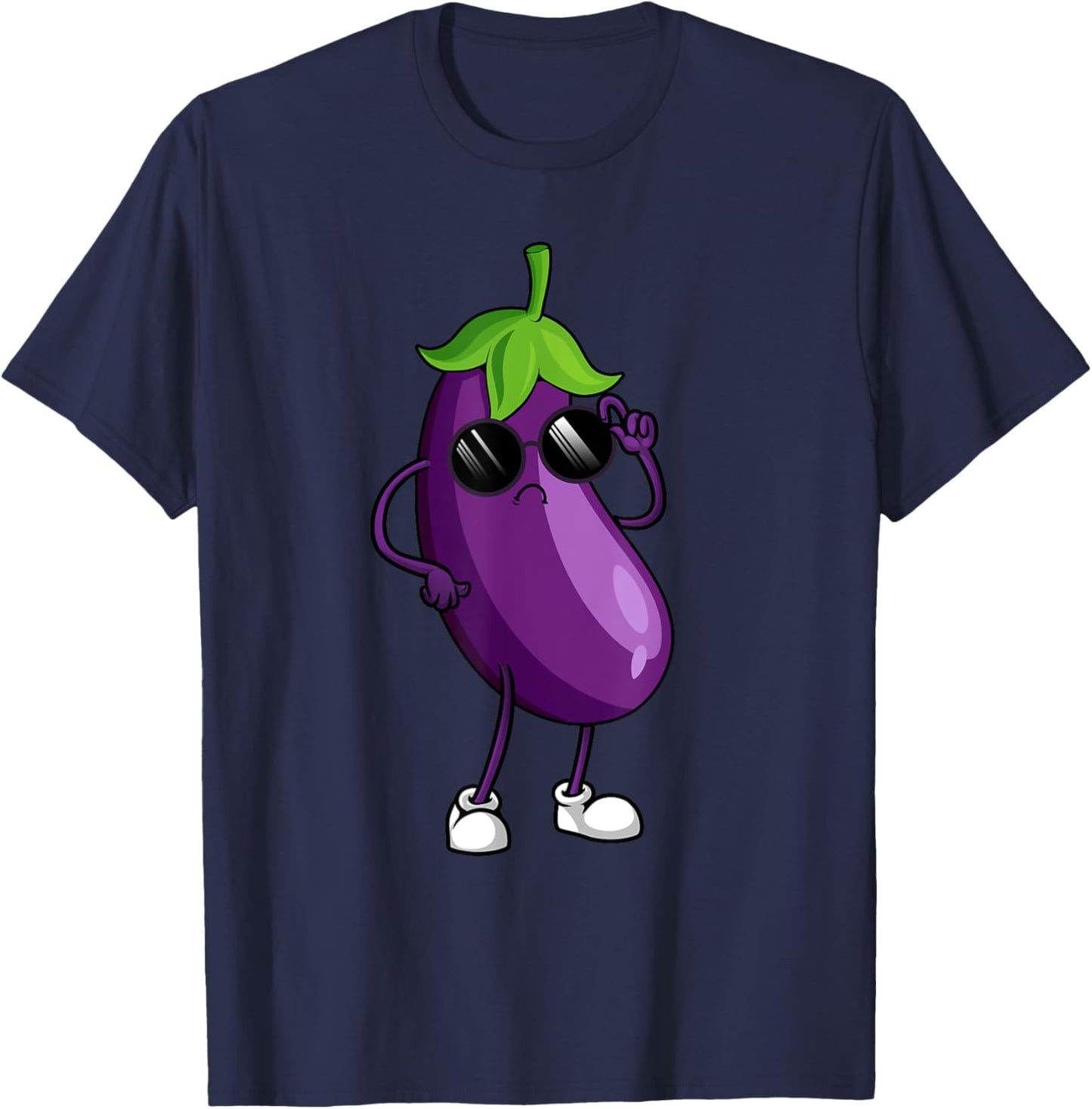 Cool Eggplant Art Women Kid Vegetable Eggplant Lover T-Shirt - T-Shirt | Navy