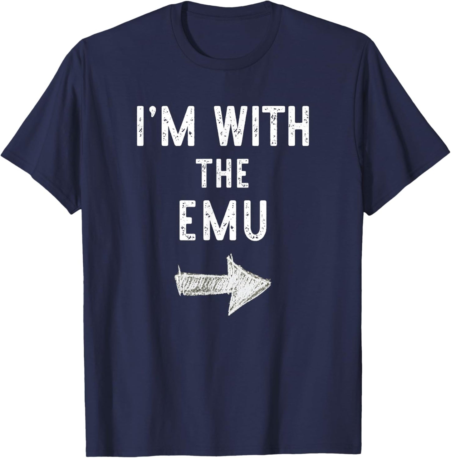I'm With The Emu Costume Halloween Matching Couple T-Shirt - T-Shirt | Navy