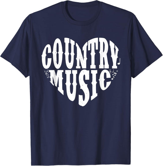Cute Country Music Art Women Concert Country Music T-Shirt - T-Shirt | Navy
