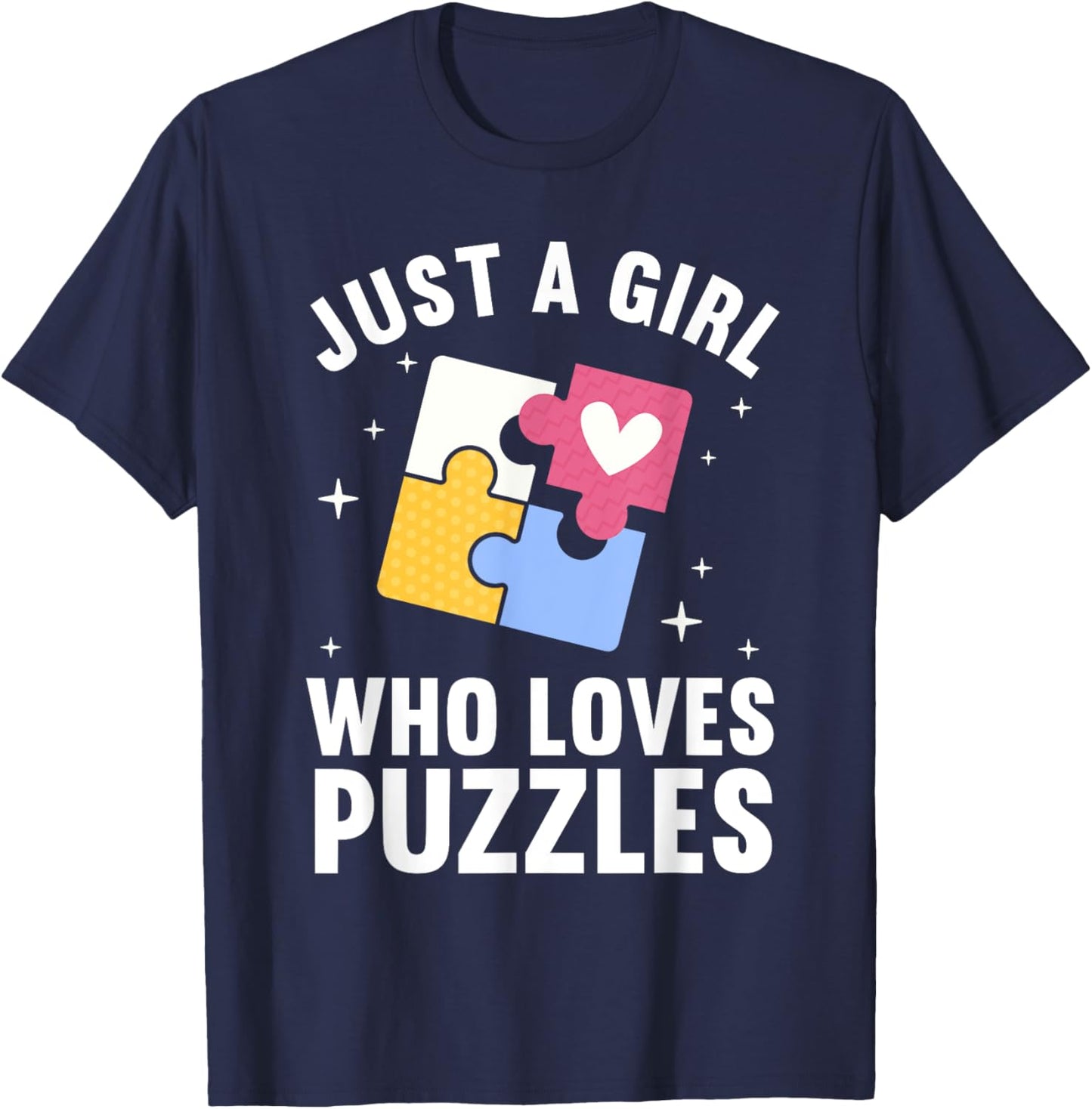Cool Puzzle Design Girls Jigsaw Lover Puzzle Piece T-Shirt - T-Shirt | Navy