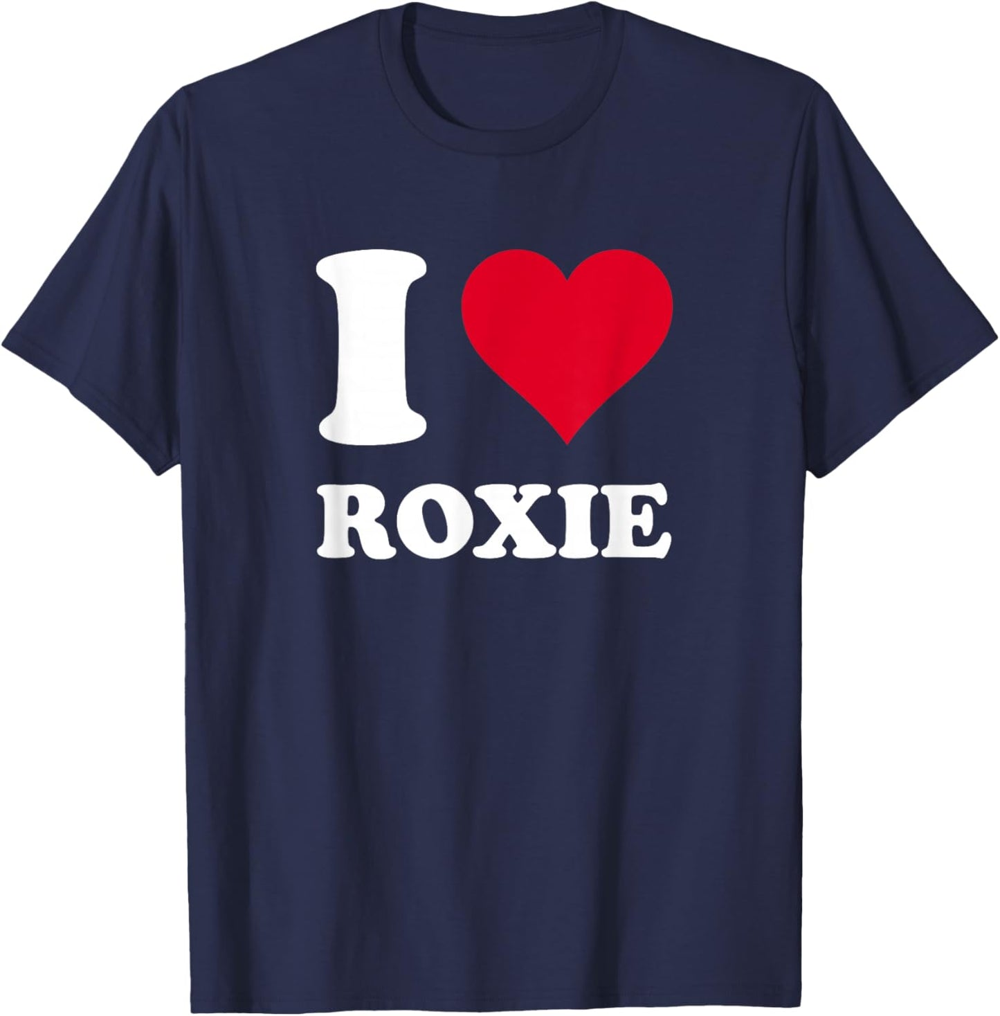 Red Heart I Love Roxie T-Shirt - T-Shirt | Navy