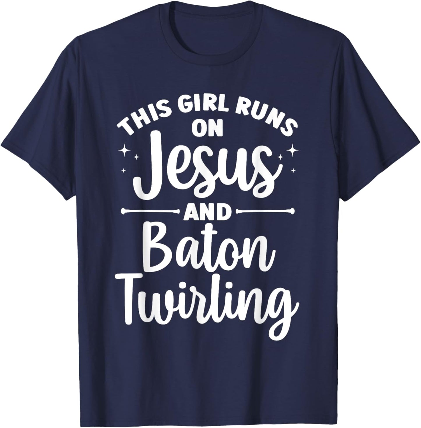 Baton Twirling Art Girls Color Guard Baton Twirler T-Shirt - T-Shirt | Navy