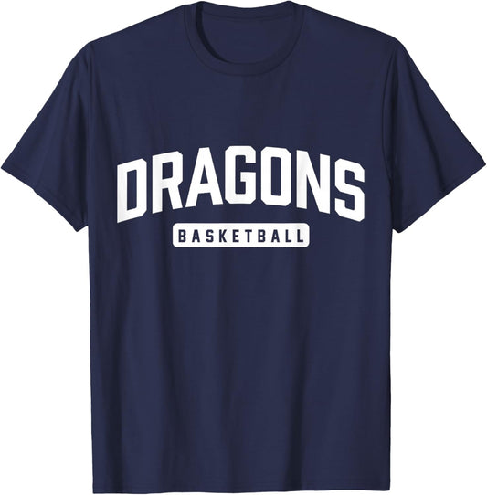 Dragon-inspired Basketball Design T-Shirt - T-Shirt | Navy