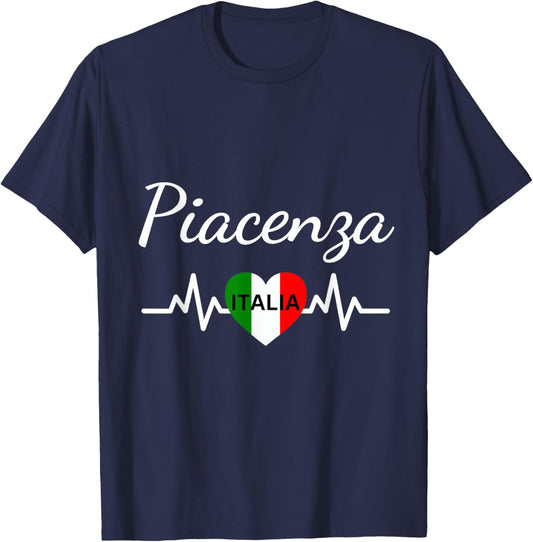 Piacenza Italy Flag Italia Souvenir Matching Italian T-Shirt - T-Shirt | Navy