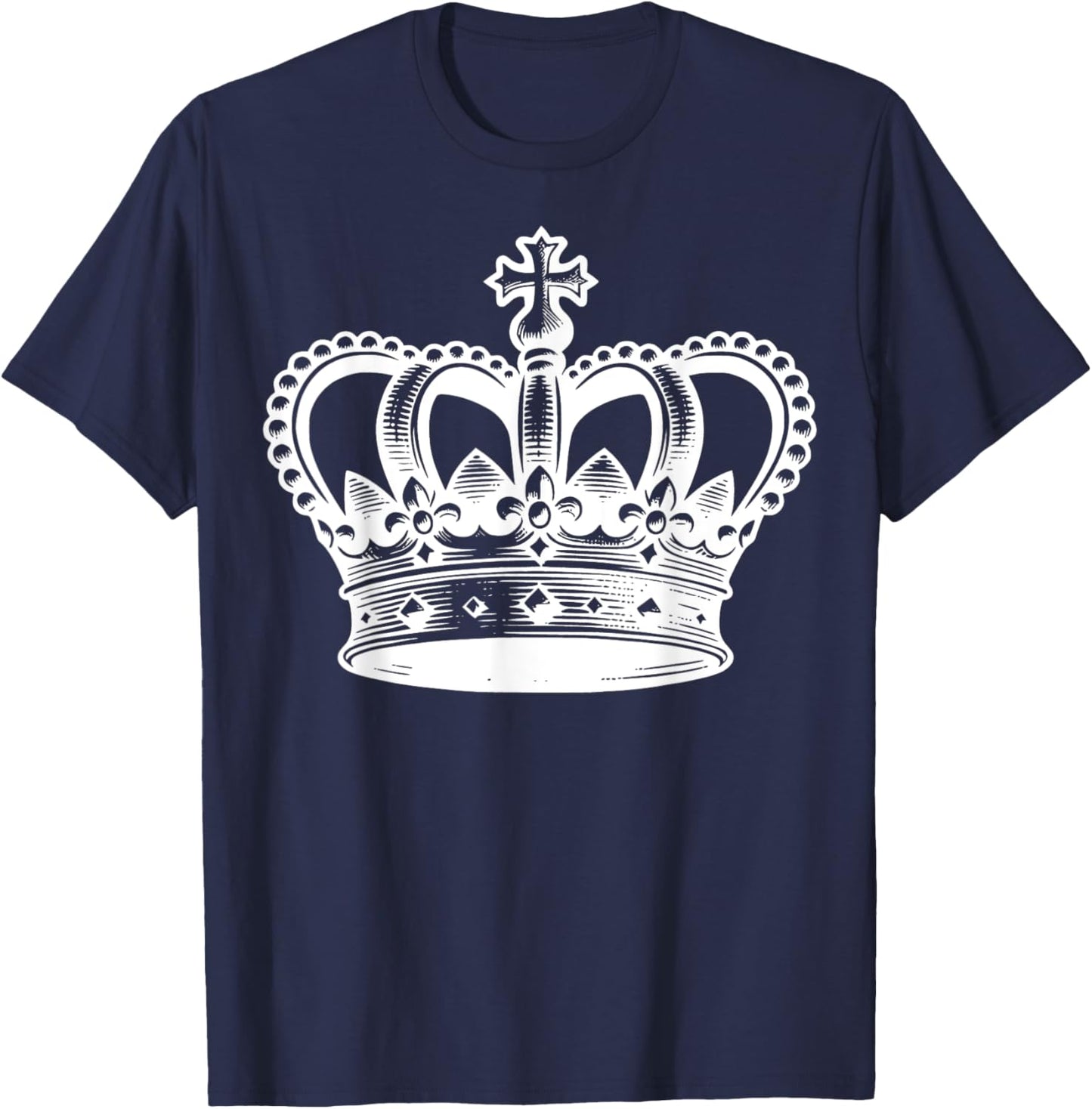 Elegant Royal Crown Illustration For Adults T-Shirt - T-Shirt | Navy