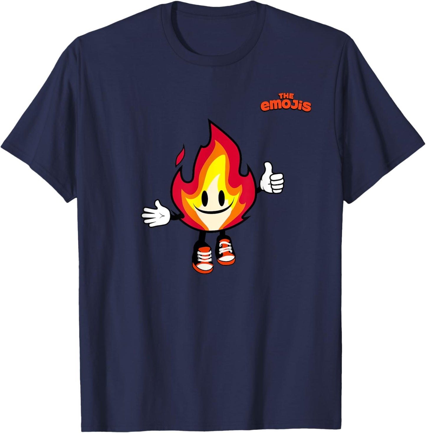 Emoji Nature Fire Flame Thumb Up T-Shirt - T-Shirt | Navy