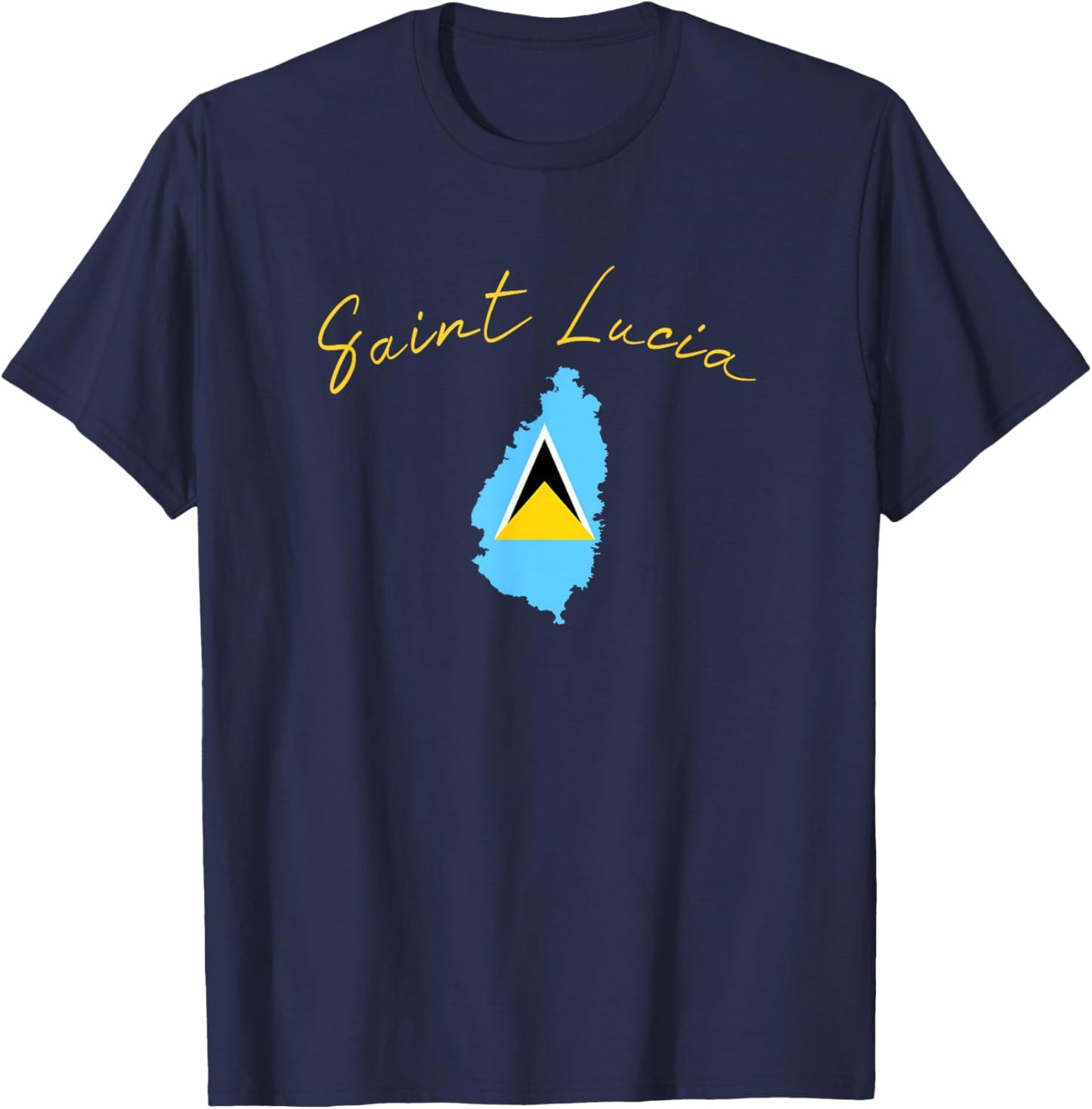 Saint Lucia Flag Pride - Saint Lucian T-Shirt - T-Shirt | Navy