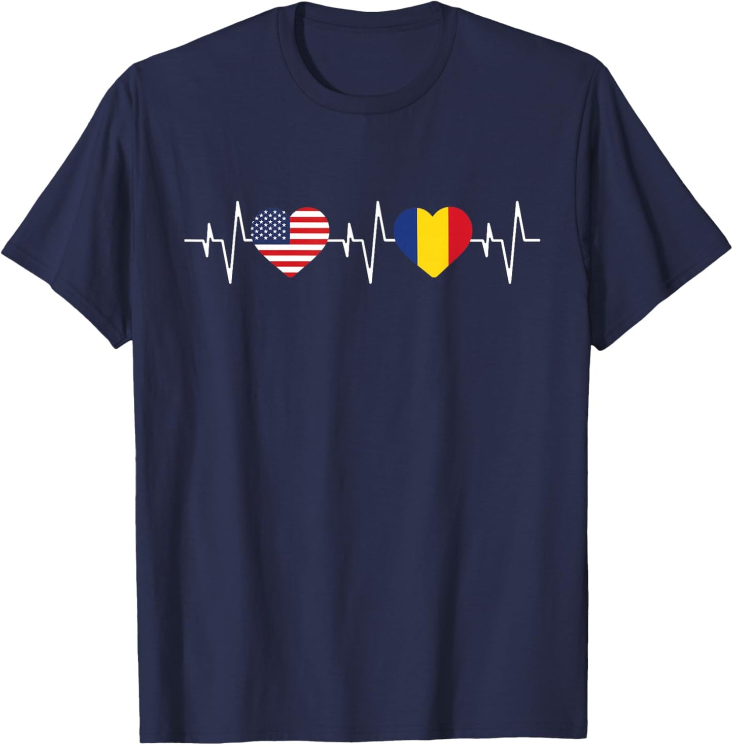 Romanian heritage USA Romania American Flag Romanian Flag T-Shirt - T-Shirt | Navy
