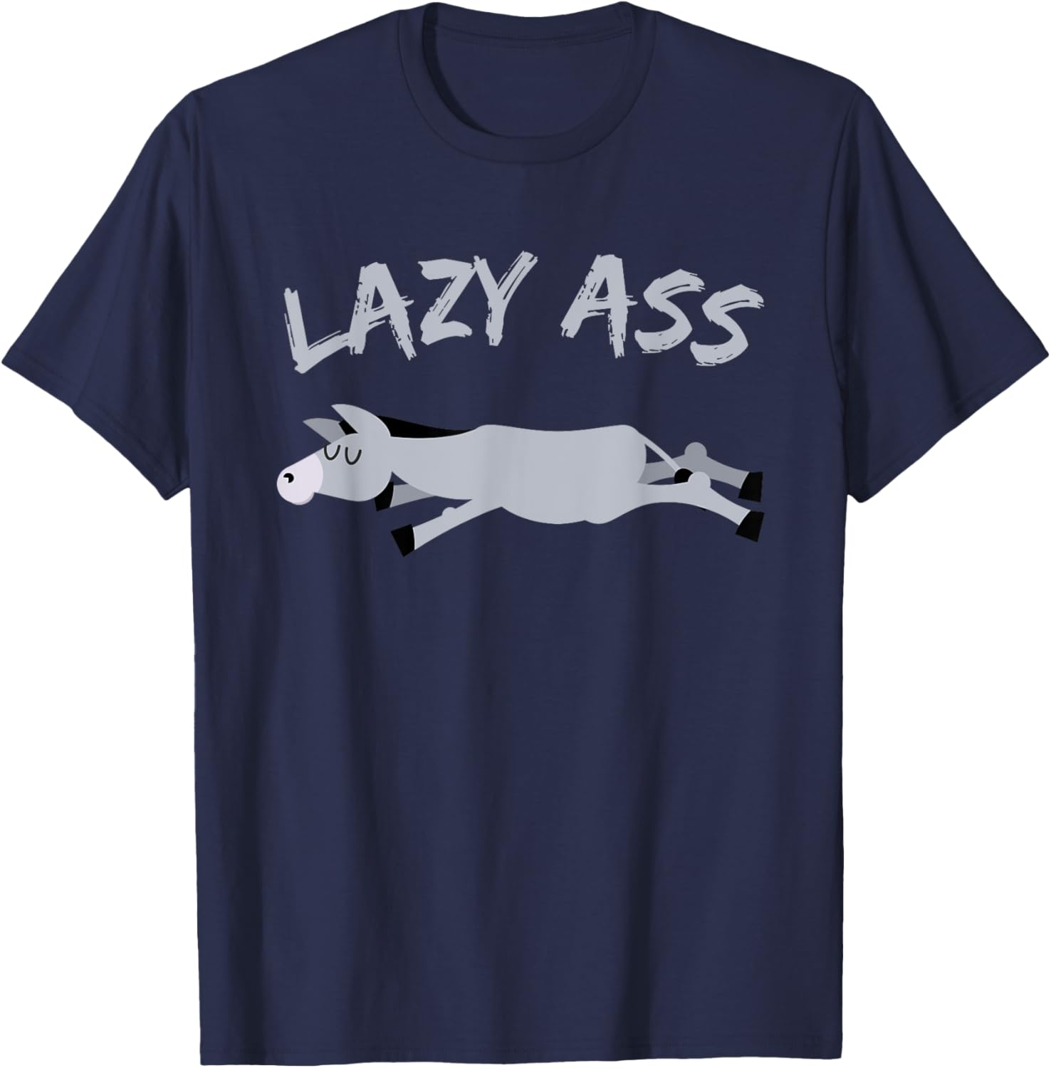 Funny Lazy Ass Donkey Burrow T-Shirt - T-Shirt | Navy