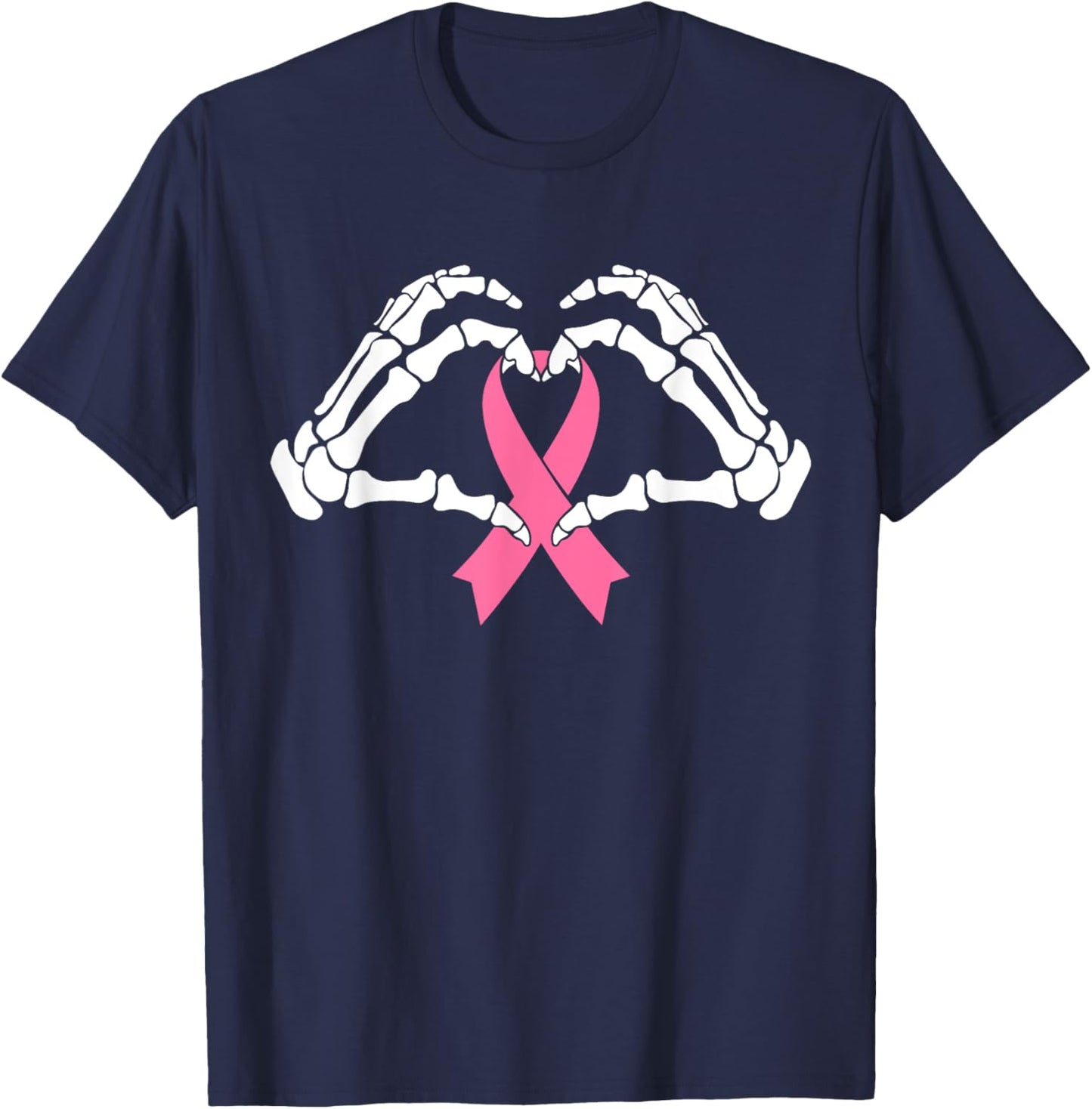 Skeleton Hands Holding Ribbon Halloween Costume Halloween T-Shirt - T-Shirt | Navy