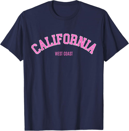 California Women's Graphic Summer Tops Vintage T-Shirt - T-Shirt | Navy