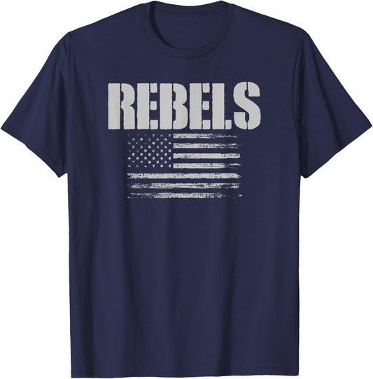 Champlin Park Rebels USA Flag Pride T-Shirt - T-Shirt | Navy