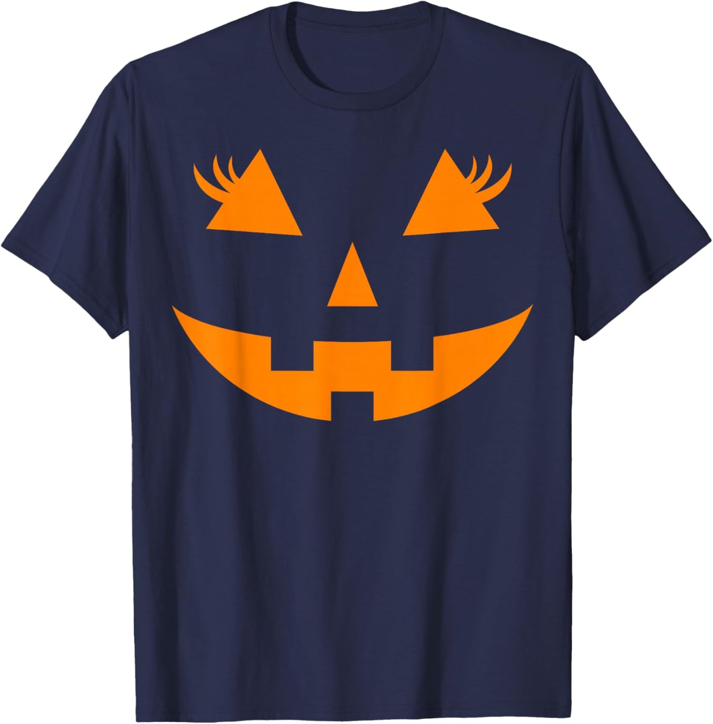 Jack O Lantern Face Pumpkin Halloween Costume Women Funny T-Shirt - T-Shirt | Navy