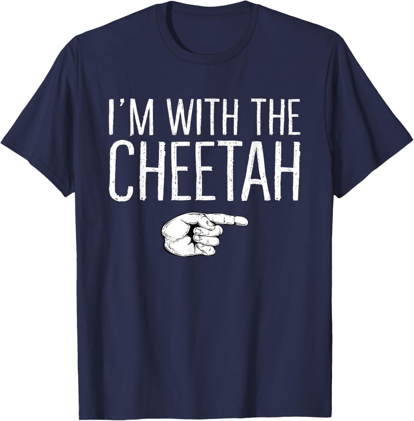 I'm With The Cheetah Matching Costume Lazy Halloween Party T-Shirt - T-Shirt | Navy