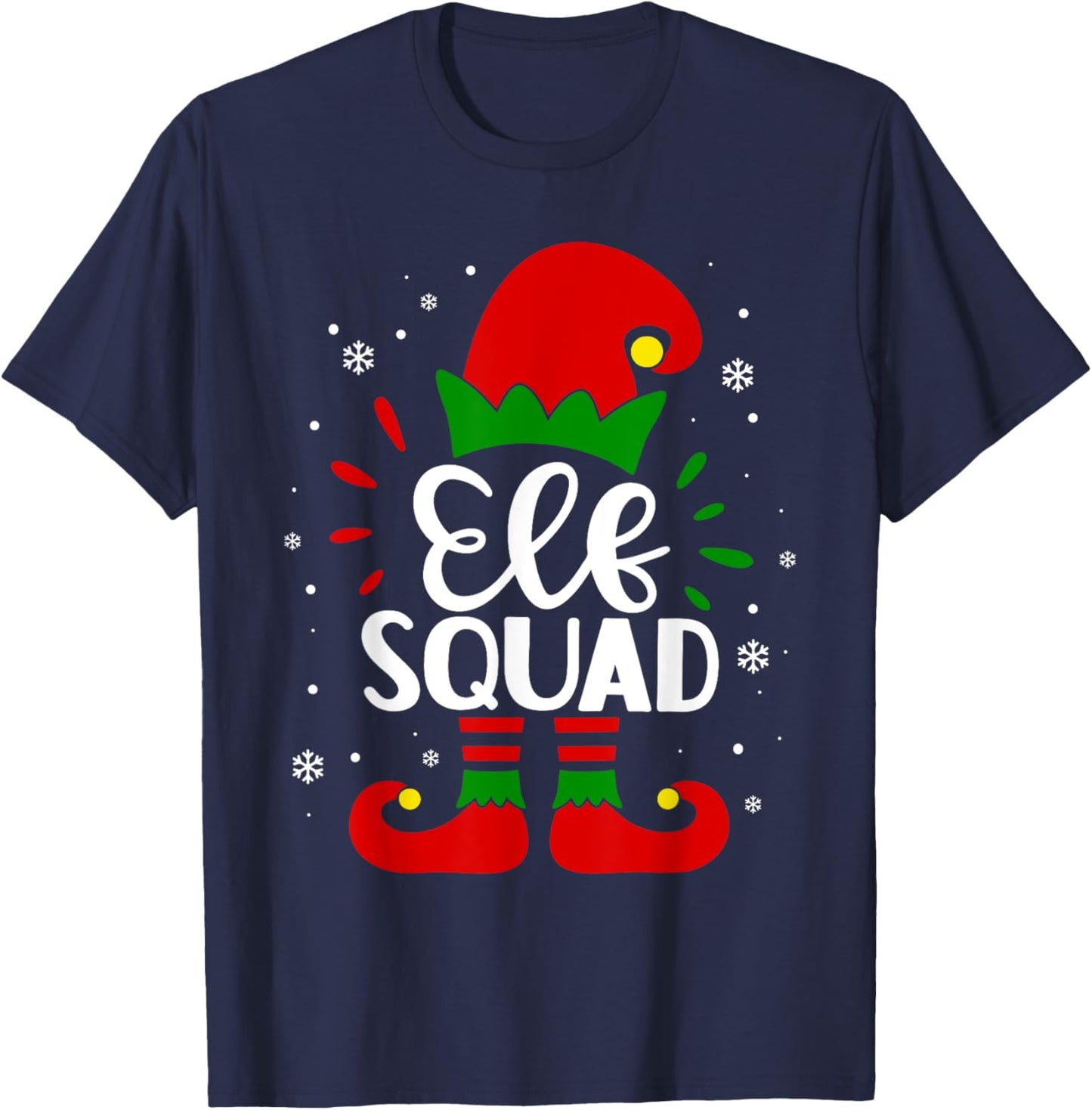 Elf Squad Funny Elf Family Christmas Matching Pajamas Xmas T-Shirt - T-Shirt | Navy