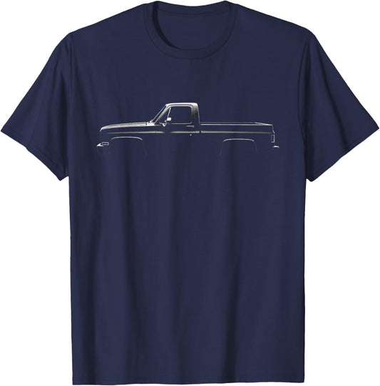 Squarebody Side Profile Silhouette 73-87 Squarebody Trucks T-Shirt - T-Shirt | Navy