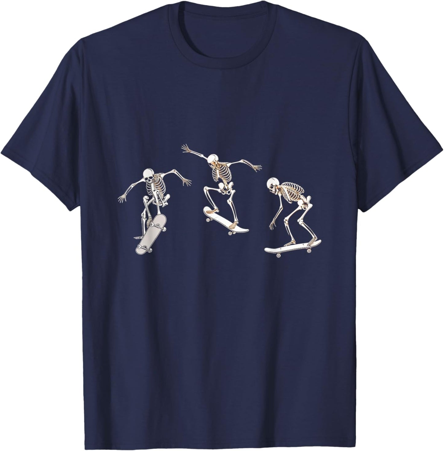 Skateboarding Skeleton Skater Bones Tricks T-Shirt - T-Shirt | Navy
