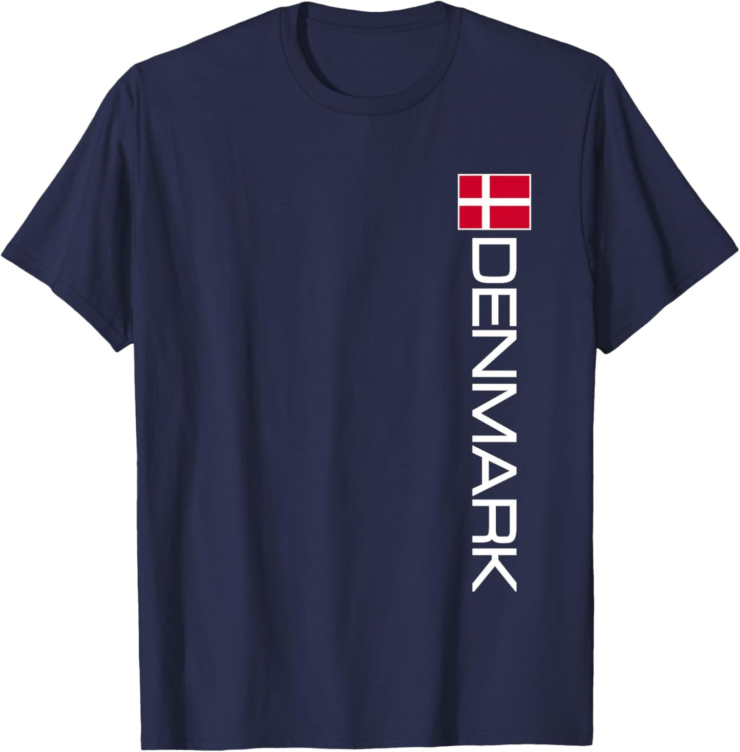 Denmark Flag National Sports Athletic Jersey Style T-Shirt - T-Shirt | Navy