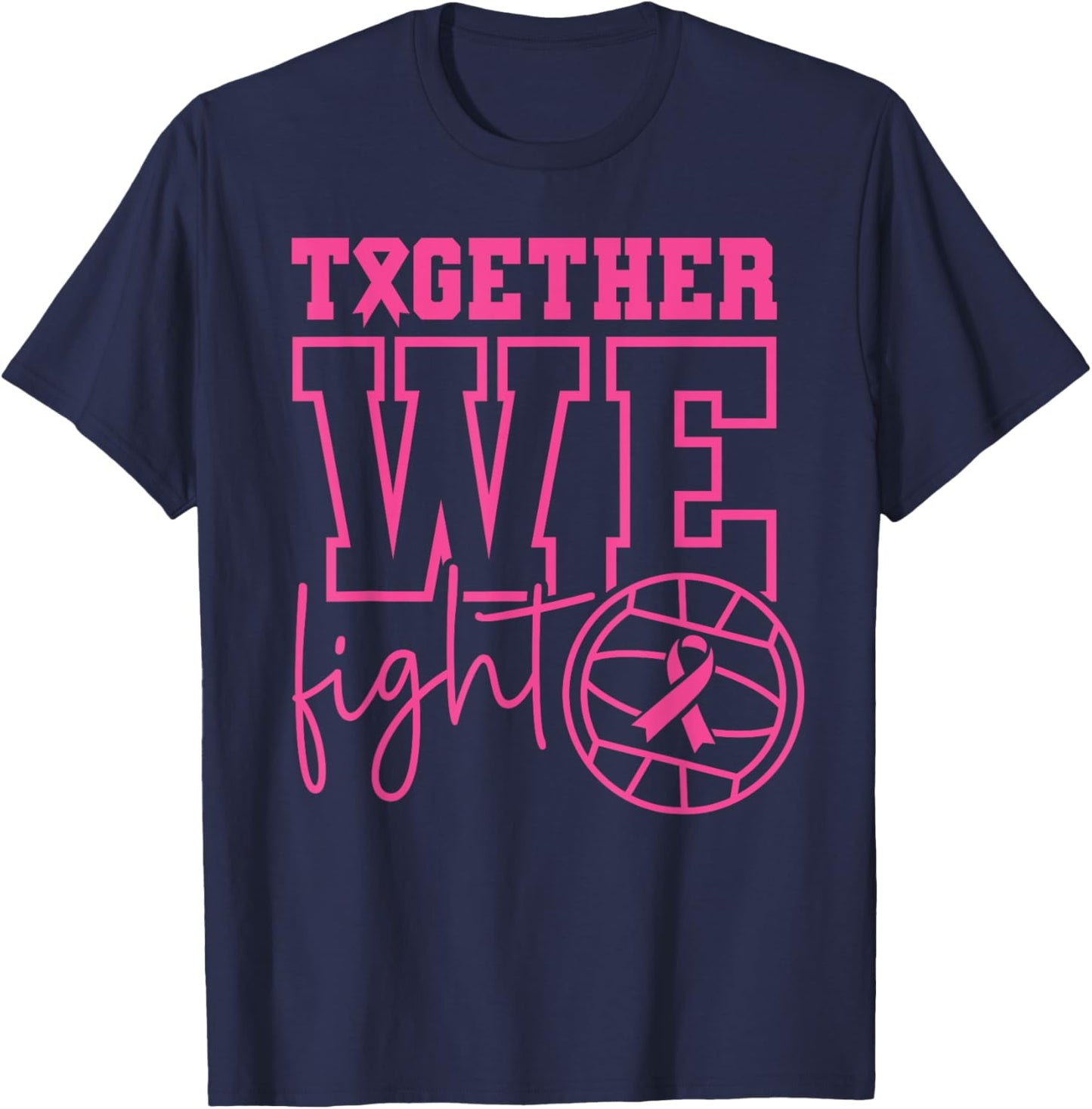 Water Polo Together We Fight Support Breast Cancer Awareness T-Shirt - T-Shirt | Navy