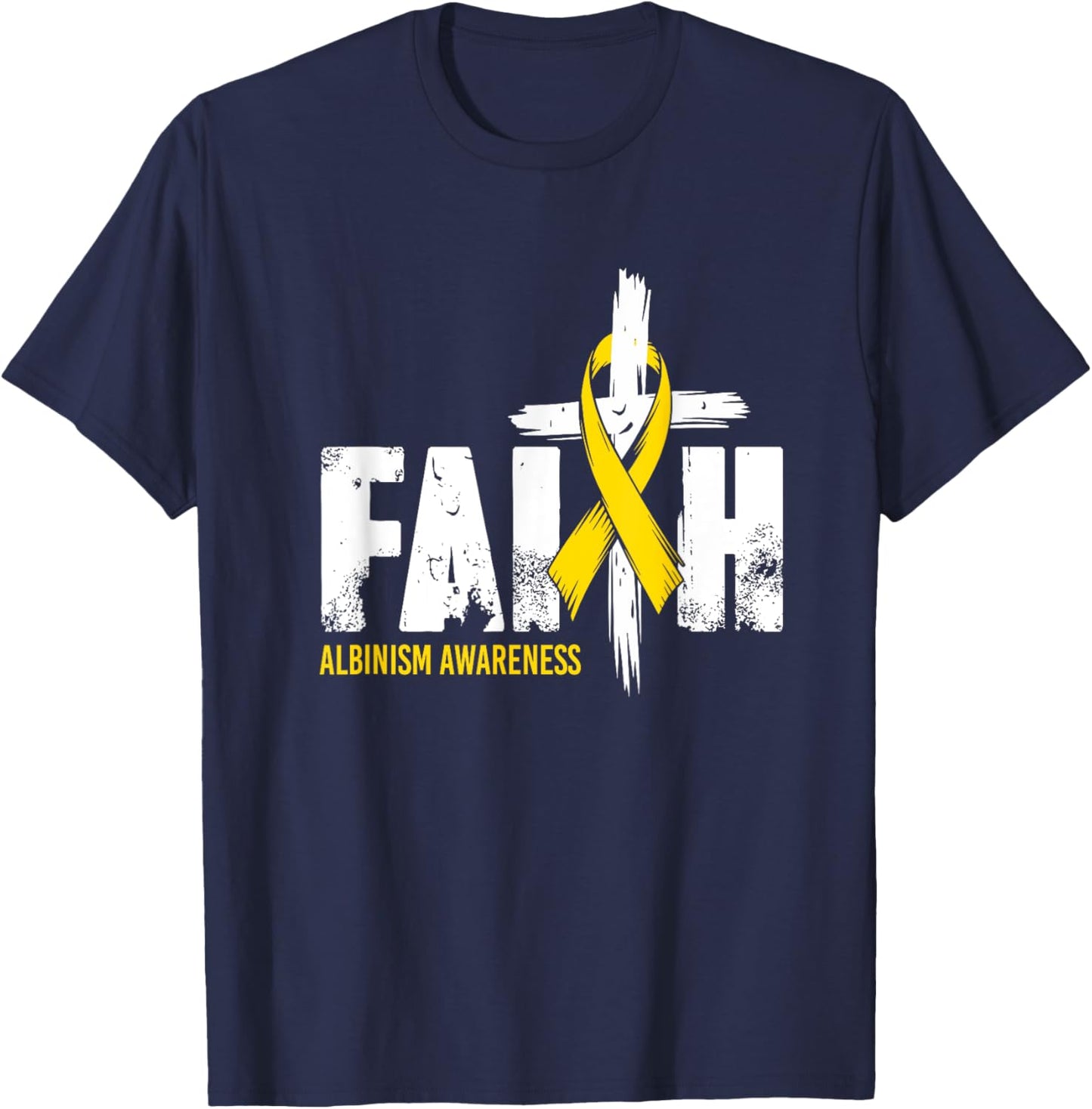 Faith Albinism Awareness Support T-Shirt - T-Shirt | Navy