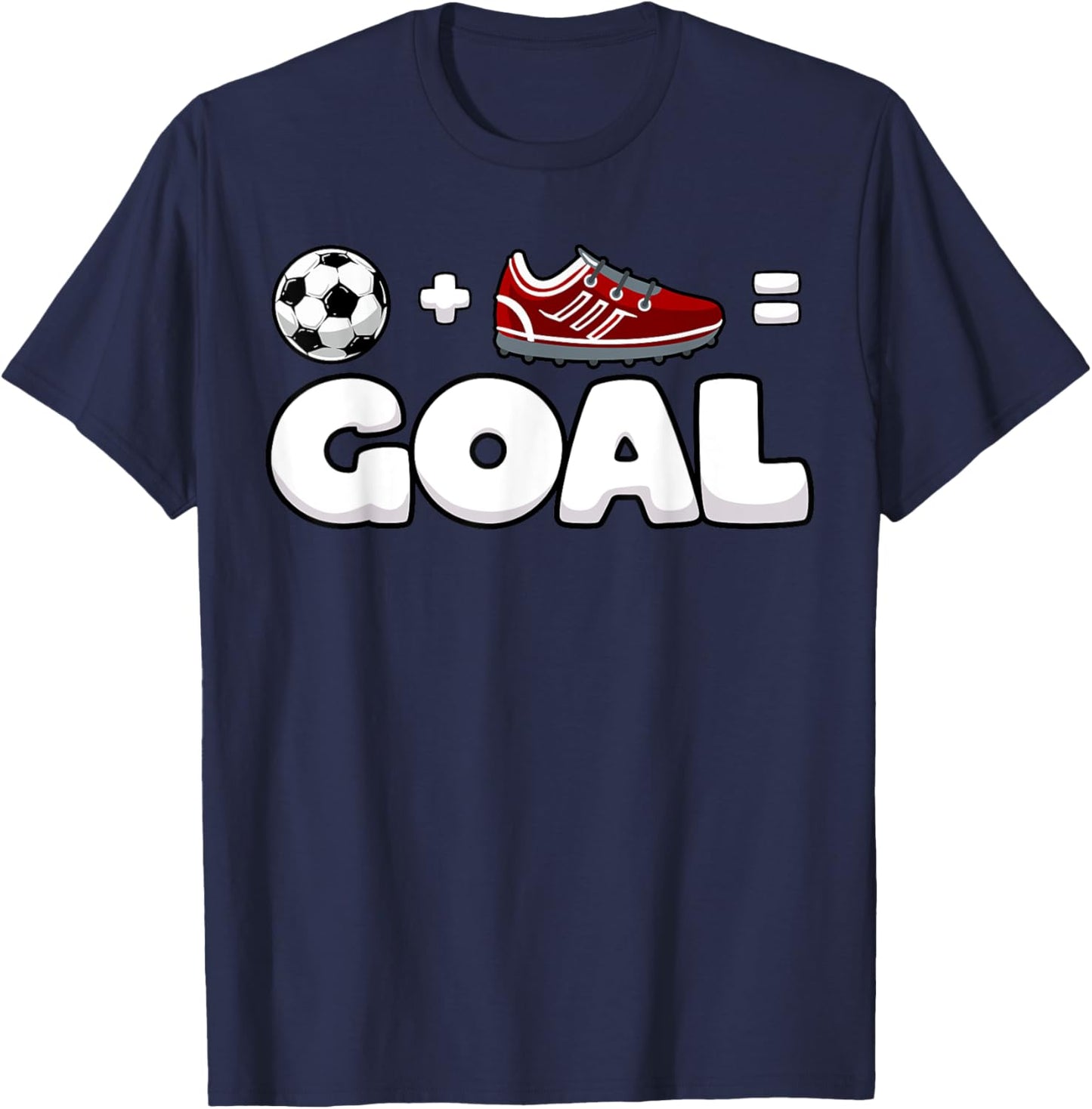 Funny Soccer Player Math Goal Lover Humor Boys Girls Outfit T-Shirt - T-Shirt | Navy