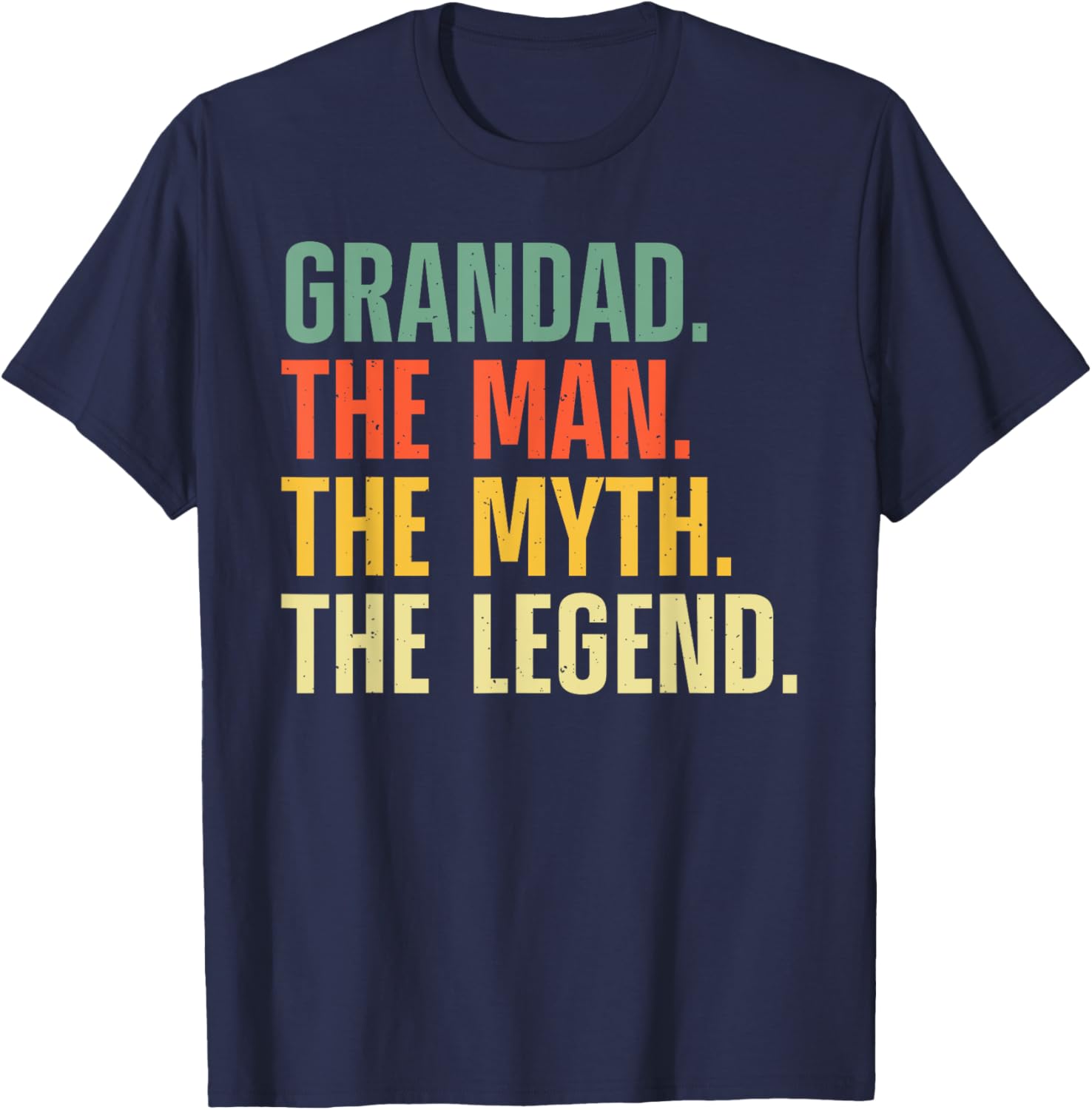 Grandad Art For Grandpa Grandfather From Grandkids Grandad T-Shirt - T-Shirt | Navy