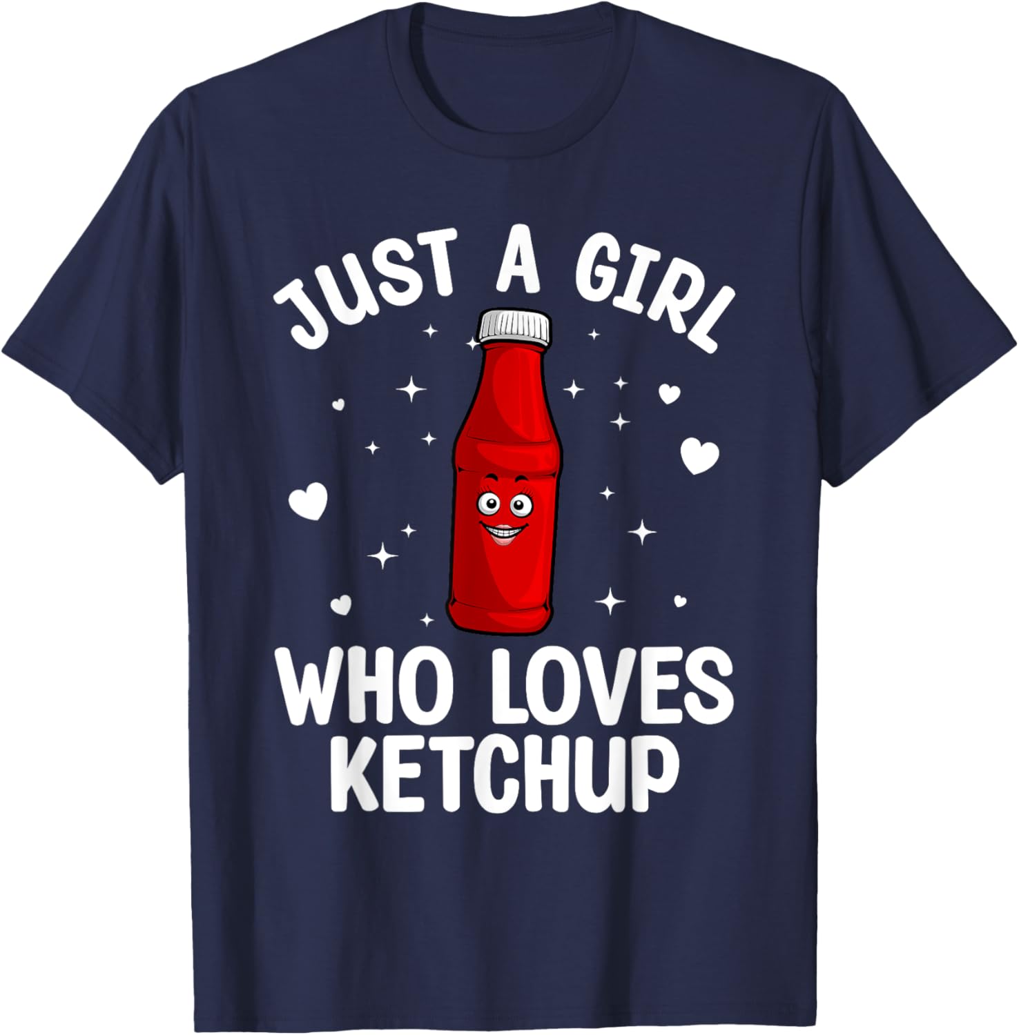 Cool Ketchup Art Girls Kid Ketchup Novelty Ketchup T-Shirt - T-Shirt | Navy