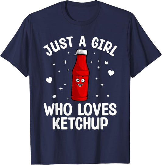 Cool Ketchup Art Girls Kid Ketchup Novelty Ketchup T-Shirt - T-Shirt | Navy