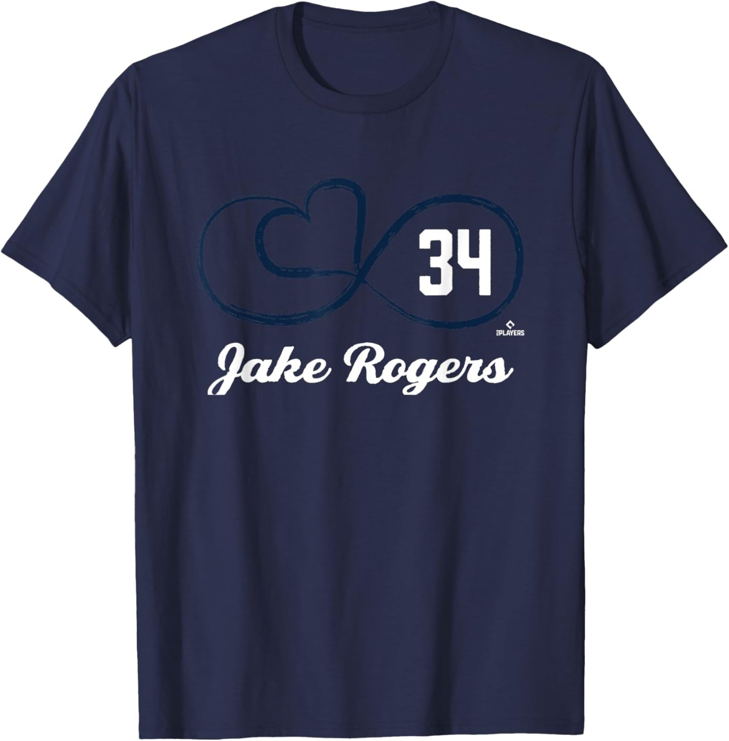 Infinity Love Jake Rogers Detroit Baseball MLBPA T-Shirt - T-Shirt | Navy